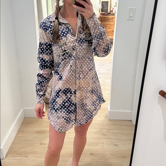 A Rare Bird Dresses & Skirts - A Rare Bird Polkadot Button-Down Dress